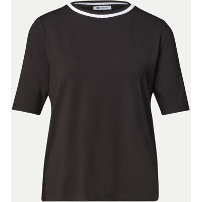 Street One T-Shirt mit Kontrastdetail Schwarz 36 Street One T-Shirt mit Kontrastdetail Schwarz 36