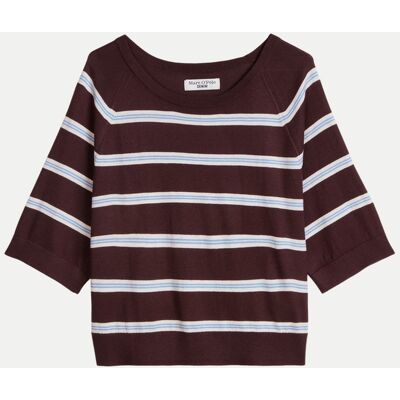 Marc O' Polo Kurzarm-Pullover Gestreift Braun S Marc O' Polo Kurzarm-Pullover Gestreift Braun S