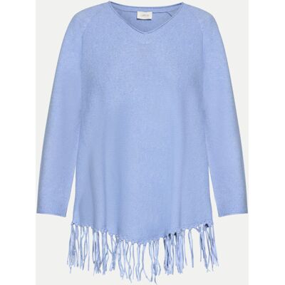 Cartoon Strickpullover mit Fransen Blau 40 Cartoon Strickpullover mit Fransen Blau 40