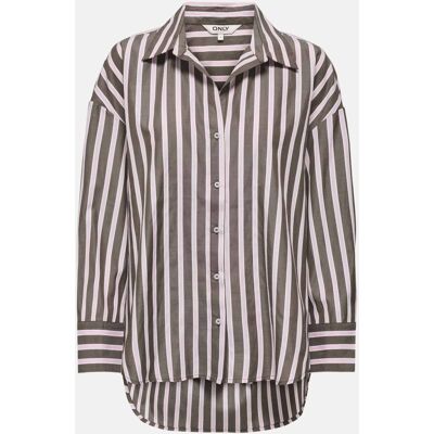 Only Hemdbluse ONLOREGON Gestreift Grau M Only Hemdbluse ONLOREGON Gestreift Grau M
