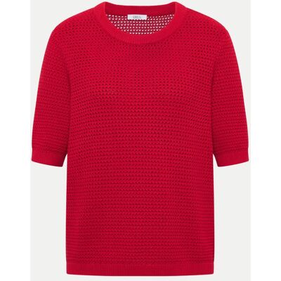 Cecil Strukturierter Kurzarm-Pullover Rot M Cecil Strukturierter Kurzarm-Pullover Rot M