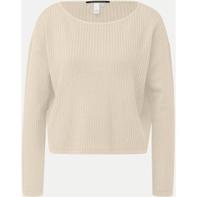 Q/S designed by Boxy Strickpullover in Ajouroptik Beige M Q/S designed by Boxy Strickpullover in Ajouroptik Beige M