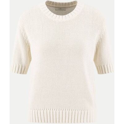 Fynch-Hatton SHORTSLEEVE KNIT TAPE YARN SOLID Weiß M Fynch-Hatton SHORTSLEEVE KNIT TAPE YARN SOLID Weiß M