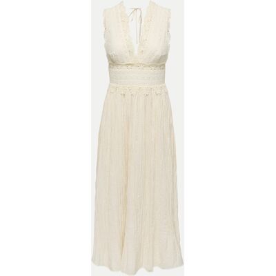 Only Midi-Kleid ONLMELOR mit Spitzendetails Beige M Only Midi-Kleid ONLMELOR mit Spitzendetails Beige M
