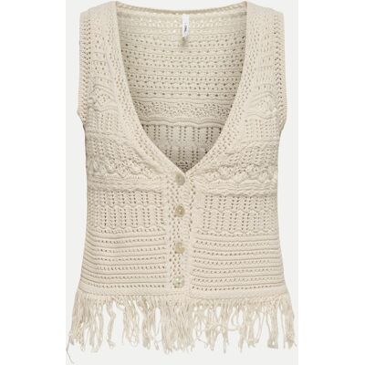 Only Strick Weste Beige M Only Strick Weste Beige M