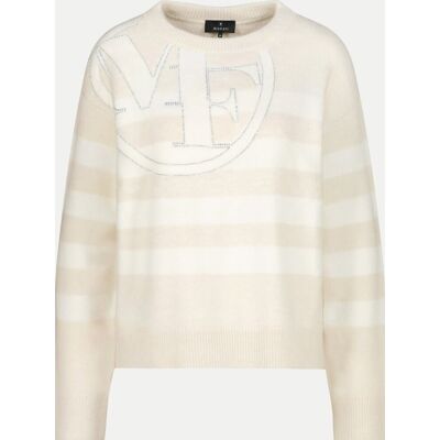 Monari Pullover mit Streifenmuster Beige 44 Monari Pullover mit Streifenmuster Beige 44