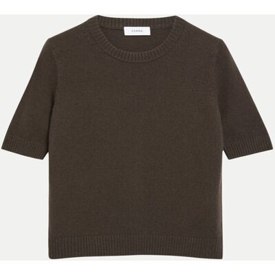 Comma Kurzarmstrickpullover Braun 38 Comma Kurzarmstrickpullover Braun 38
