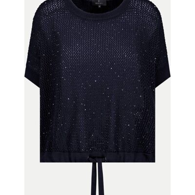 Monari Ajour-Strickpullover Blau 38 Monari Ajour-Strickpullover Blau 38