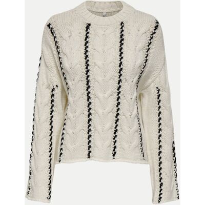 Only Strickpullover Damen Weiß L Only Strickpullover Damen Weiß L