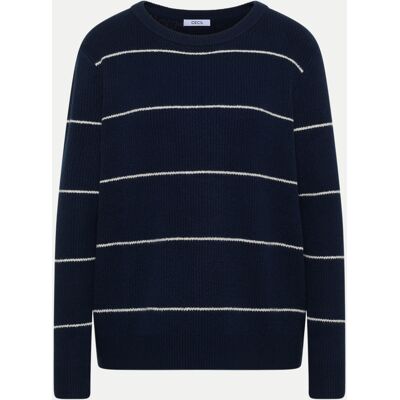 Cecil Strukturpullover Gestreift Blau L Cecil Strukturpullover Gestreift Blau L