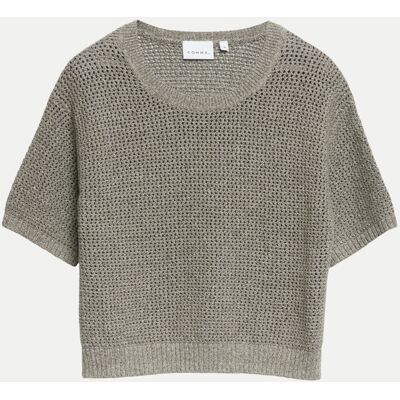 Comma Strickpullover aus Ajourstrick Braun 44 Comma Strickpullover aus Ajourstrick Braun 44
