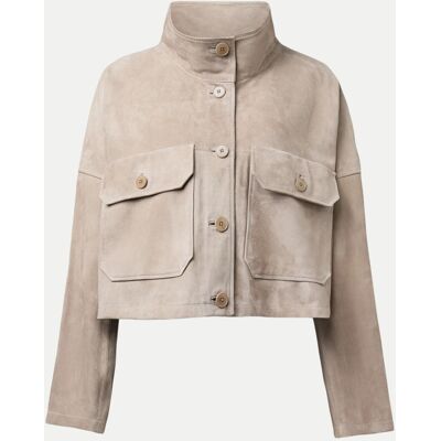 Drykorn Oversized-Fit Lederjacke ARKLOW Beige 1 Drykorn Oversized-Fit Lederjacke ARKLOW Beige 1