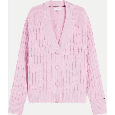 Tommy Hilfiger Zopfstrickjacke Rosa XS Tommy Hilfiger Zopfstrickjacke Rosa XS