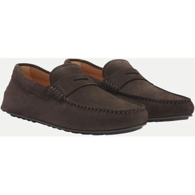 Boss Black Pennyloafer aus Velourleder Braun 43 Boss Black Pennyloafer aus Velourleder Braun 43