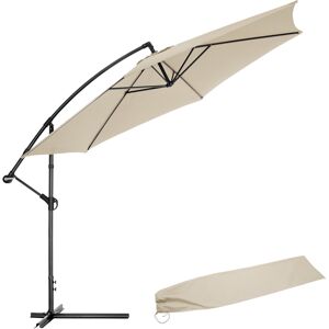 Tectake Sonnenschirm Ampelschirm Ciccio Ø 350cm mit Schutzhülle - beige