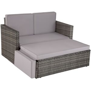 Tectake Rattan Lounge Korfu - grau