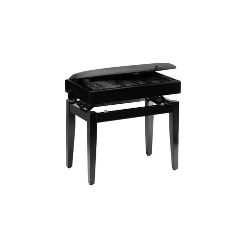 Stagg Klavierbank mit Notenfach in Schwarz matt mit schwarzem Stoffbezug