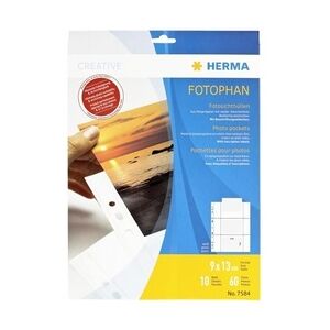 Herma Fotophan-Sichthüllen 9x13cm quer weiß 7584