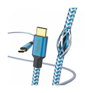 Hama 201557 Ladekabel Reflective USB-C zu USB-C Nylon 1,5m blau