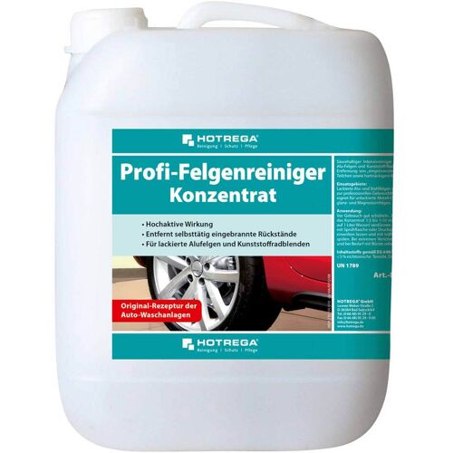 HOTREGA Profi Felgenreiniger Konzentrat Gebinde, Alufelgenreiniger, Felgenpflege, Stahlfelgen, Radblenden 10 Liter