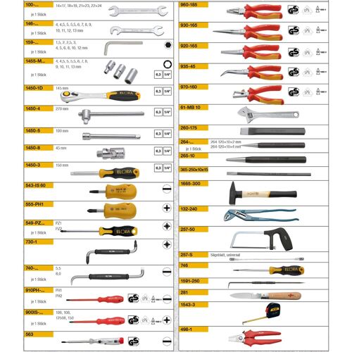 ELORA WS-10M Werkzeugsortiment Elektriker 76-teilig