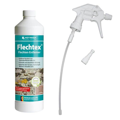 HOTREGA Flechtex Flechten Entferner 1 L Set inkl. Schaumsprüher, Pilz-Entferner, Algen-Enferner, Flechtenentferner, Algenentferner