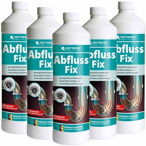 HOTREGA Abfluss Fix Konzentrat 1 Liter Sets - Abflussreiniger, Rohrreiniger, freier Abfluss 5