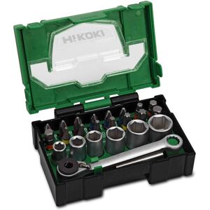 HiKOKI Bit-Box 24-teilig mit Ratsche (Box I) - Stapelbare Boxensystem