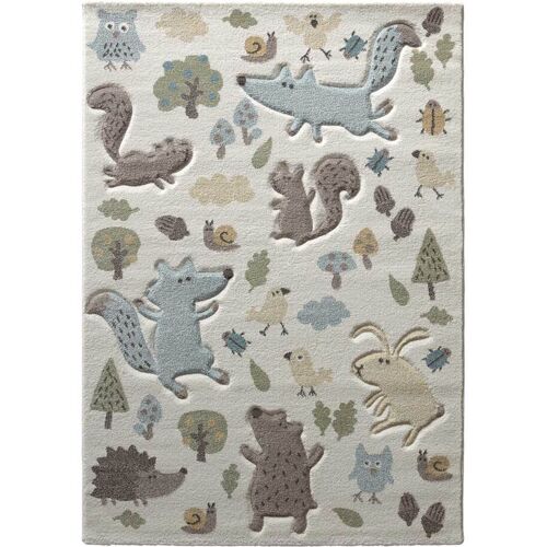 Kinderteppich beige blau » Forest « Sigikid - Beige,Blau,Bunt - 80 x 150 cm