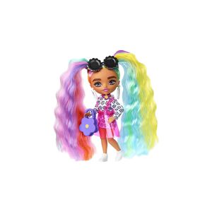 Mattel Barbie Extra Mini Doll 6 - Daisy Rainbow Pigtails