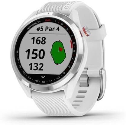 Garmin Approach S42 gps golf watch, polished silver/white