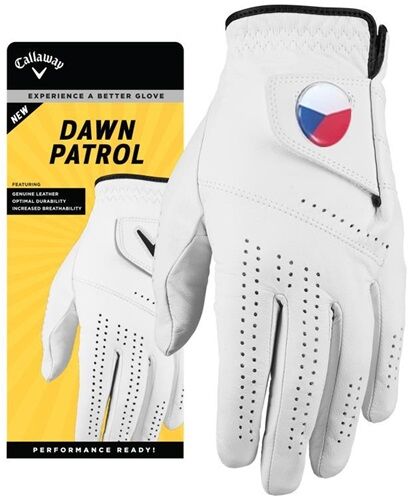 Callaway Dawn Patrol 24 mens golf glove, czech flag, MLH, M, weiss, linke Hand (für Rechtshänder), M