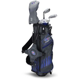 2022 U.S. Kids Golf UL45 (114 cm) WT25-s 4-Club Junior Golfset, grau/blau, Junior, Rechtshänder, Standbag, Graphit, standard