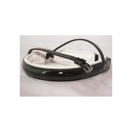 Hans Melzer Horse Equipment Hans Melzer Kandarenreithalfter Hamburg LACK schwarz/silber weiß unterlegt VB/ COB (Vollblut)