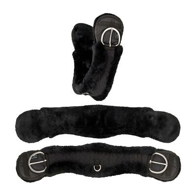 Equinate Western Mondgurt anatomisch Lammfell schwarz 65 cm Equinate Western Mondgurt anatomisch Lammfell schwarz 65 cm