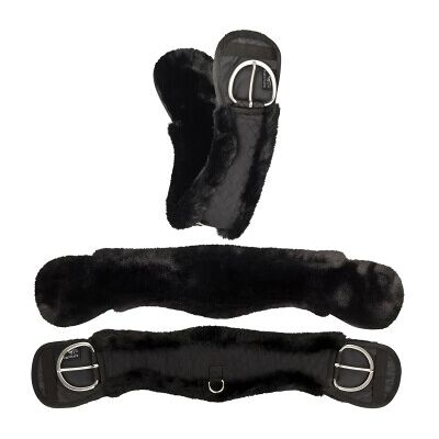 Equinate Western Mondgurt anatomisch mit synthetischem Lammfell schwarz 65 cm Equinate Western Mondgurt anatomisch mit synthetischem Lammfell schwarz 65 cm