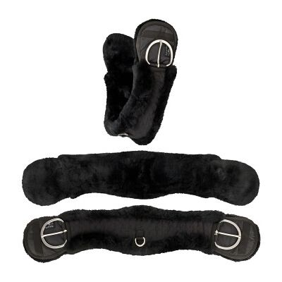 Equinate Western Mondgurt anatomisch Lammfell schwarz 90 cm Equinate Western Mondgurt anatomisch Lammfell schwarz 90 cm