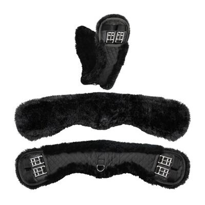 Equinate - Mondgurt anatomisch Lammfellgurt - 50cm Schwarz - Girth Equinate - Mondgurt anatomisch Lammfellgurt - 50cm Schwarz - Girth