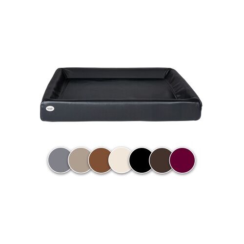 SABRO Hundebett KUDDE Kunstleder schwarz 80 cm, 1 m