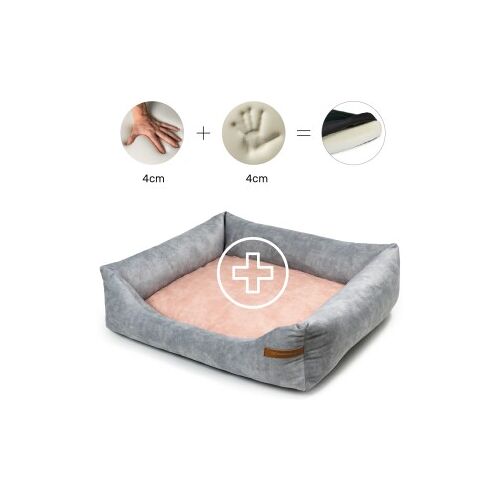 Rexproduct Otto Orthopädisches Hundebett Grau S-XL pink M