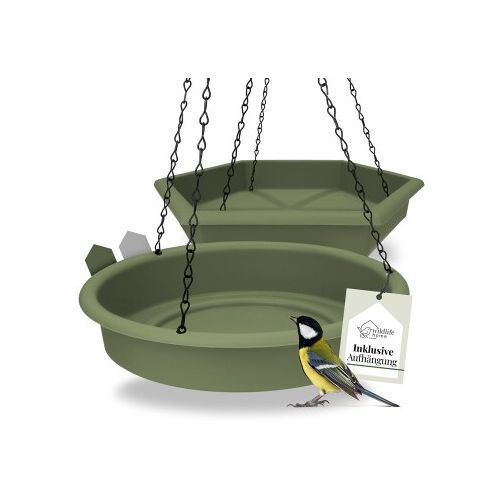 WILDLIFE HOME 2er Set Vogelfutterspender, Grau