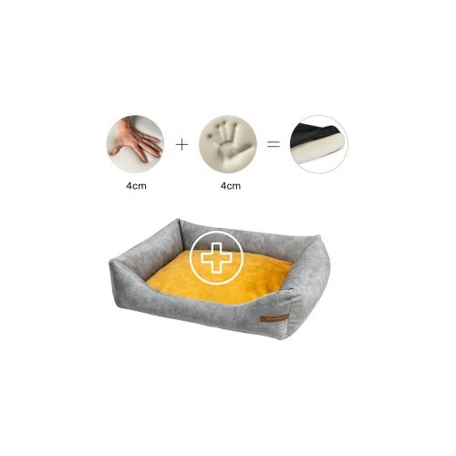 Rexproduct Otto Orthopädisches Hundebett Grau S-XL gelb M