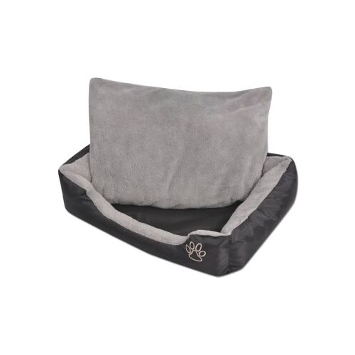 VidaXL Hundebett mit gepolstertem Kissen Schwarz/Grau 80 cm, 1,1 m, 21 cm