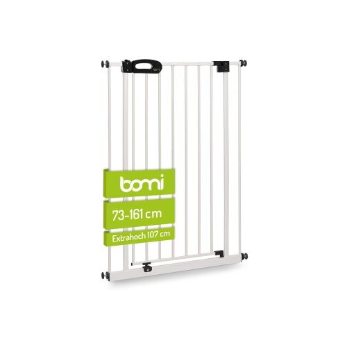 bomi Türschutzgitter Extrahoch 107 cm - Merle 73-161 cm in Weiß für Hunde & Katzen L