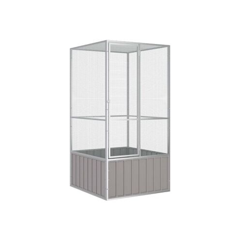 VidaXL Vogelkäfig aus verzinktem Stahl 1,11 m, 1,07 m, 2,115 m