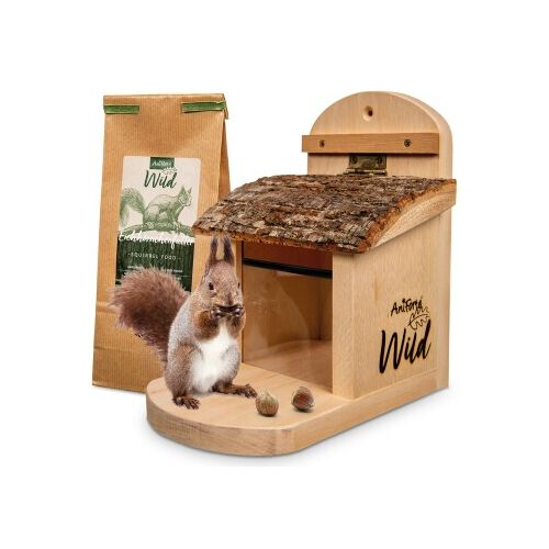 AniForte Wild Eichhörnchen Futterhaus + 200 g Futter