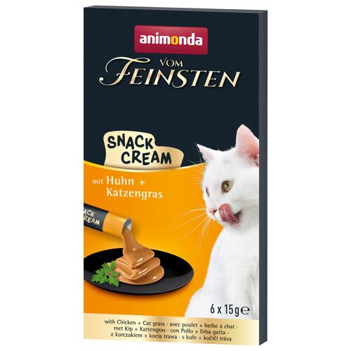 Animonda Vom Feinsten Adult Snack-Cream 11x6x15 g Huhn & Katzengras