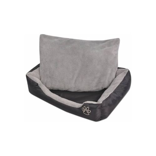 VidaXL Hundebett mit gepolstertem Kissen Schwarz/Grau 38 cm, 50 cm, 17 cm