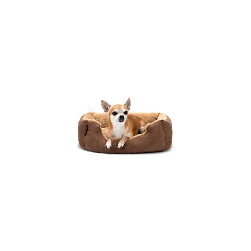 Lionto Hundebett mit Wendekissen braun S