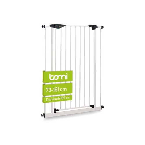 bomi Türschutzgitter Extrahoch 107 cm - Mira 73-161 cm in Weiß für Hunde & Katzen XXXL